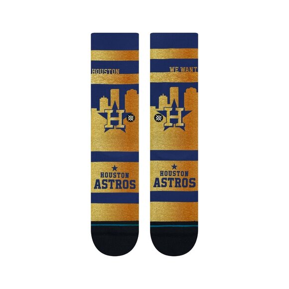 Stance Men's Socks Houston Astros Gold Crew Socks MLB, Size Large 9-13 NWT - Picture 2 of 4